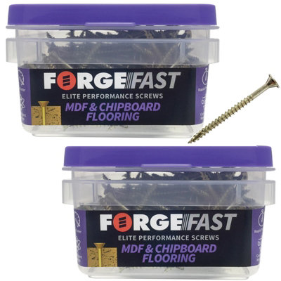 x400 ForgeFix ForgeFast Flooring MDF Chipboard Screw 4.2 55mm FORFFFS4255Y 2 Tub Price Comparisons | Compare The Build