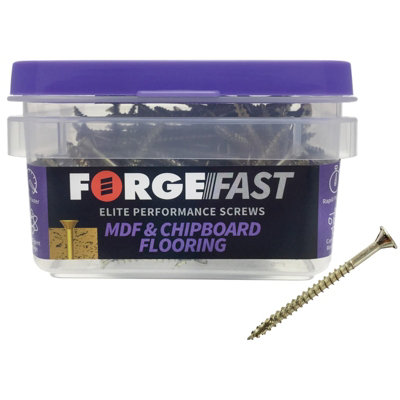 x400 ForgeFix ForgeFast Flooring MDF Chipboard Screw 4.2 55mm FORFFFS4255Y 2 Tub