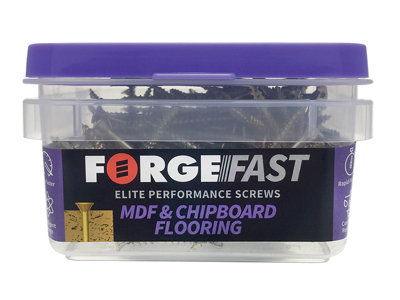 x400 ForgeFix ForgeFast Flooring MDF Chipboard Screw 4.2 55mm FORFFFS4255Y 2 Tub - 4