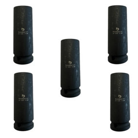 X5 Scaffolders Impact Socket Deep 80mm 1/2" Square Drive 21mm + Pin Ring