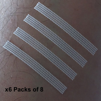 x6 HypaCover Steristrips Wound Skin Closure Strips 0.4 x 3.8cm Pack of 8 D4719