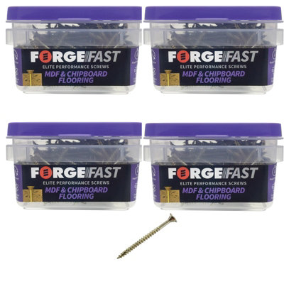 x800 ForgeFix ForgeFast Flooring MDF Chipboard Screw 4.2 55mm FORFFFS4255Y 4 Tub Price Comparisons | Compare The Build