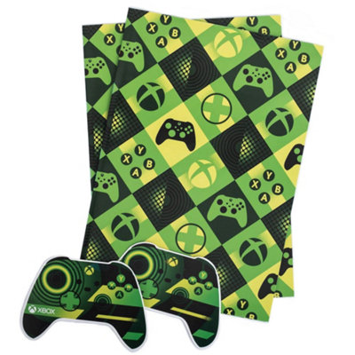 Xbox Game Controller Gift Wrap Green/Black/Yellow (One Size)