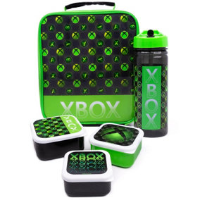 Xbox Lunch Bag and Bottle (Pack of 5) Black/Green (One Size)