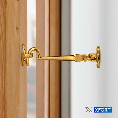 XFORT 100mm Polished Brass Cabin Hook - 4