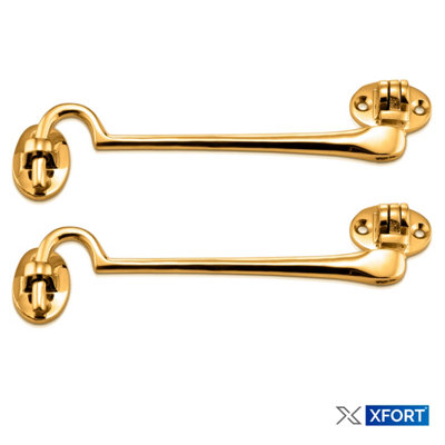 XFORT 100mm Polished Brass Cabin Hook - 8