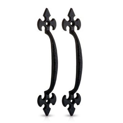 XFORT 160mm Black Fleur De LYS Door Handle Pull DIY at B&Q