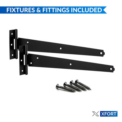 XFORT 2 Pack 200 mm T-Hinge Black Japanned