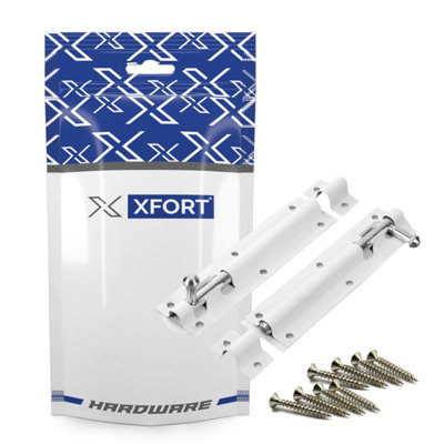 XFORT 2 Pack Tower Bolt White 150mm (6") - 6