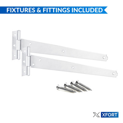 XFORT 2 Pack Zinc Plated 250 mm T-Hinge