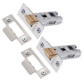 XFORT 2 Sets of 65mm Polished Chrome Tubular Latch, Mortice Door Latch