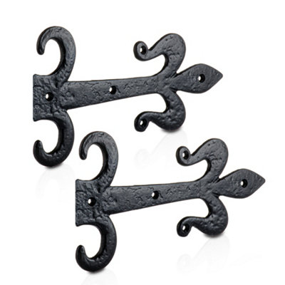 Xfort 264mm Black Antique Fleur De Lys Hinge Front Cast Iron Gate Hinges 1 Pair Diy At Bandq 3541