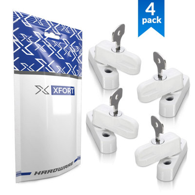 XFORT 4 Pack Door Jammer and Window Locks for uPVC Doors and Windows