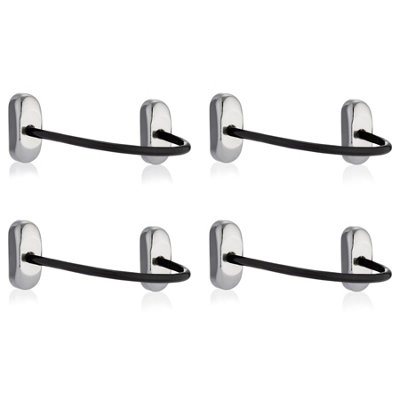 XFORT 4 Pack Viper Fixed Cable Window Restrictor in Polished Chrome