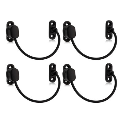 XFORT 4 Pack Viper Thumbturn Locking Cable Window Restrictor in Black