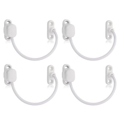 XFORT 4 Pack Viper Thumbturn Locking Cable Window Restrictor in White