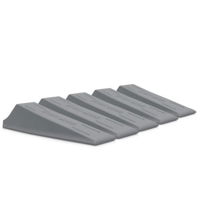 XFORT 5 Pack Grey Rubber Door Wedge, Door Jammer, Door Stopper, Door Stop Wedge