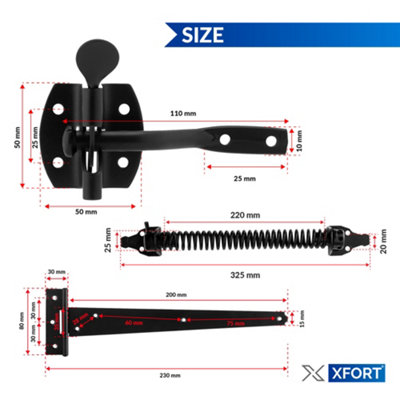 EAI - Gate & Garage Hinges Hook and Band Cranked Hinge Set - 250mm