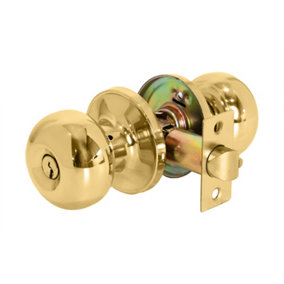 XFORT Bello Entrance Knob Set Polished Brass for Internal Doors