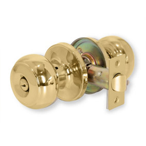 XFORT Bello Privacy Knob Set Polished Brass for Internal Doors