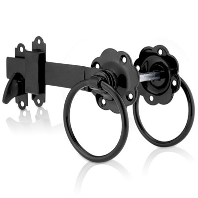 XFORT Black Ring Gate Latch, Garden Gate Latch