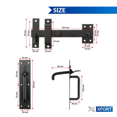 XFORT Black Suffolk Gate Latch - 6