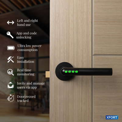 XFORT Bluetooth Smart Door Handle Matt Black - 4