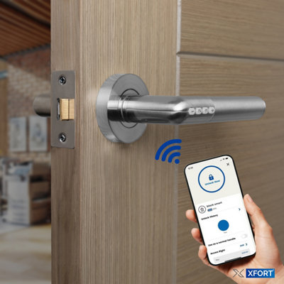 XFORT Bluetooth Smart Door Handle Satin Stainless Steel