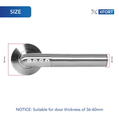 XFORT Bluetooth Smart Door Handle Satin Stainless Steel