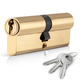 XFORT Brass 30/30 Euro Cylinder Lock (60mm), Euro Door Barrel Lock with 3 Keys