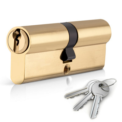 XFORT Brass 35/55 Euro Cylinder Lock (90mm), Euro Door Barrel Lock with 3 Keys