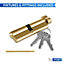 XFORT Brass 55T/45 Thumb Turn Euro Cylinder Lock (100mm), Euro Door Barrel Lock with 3 Keys
