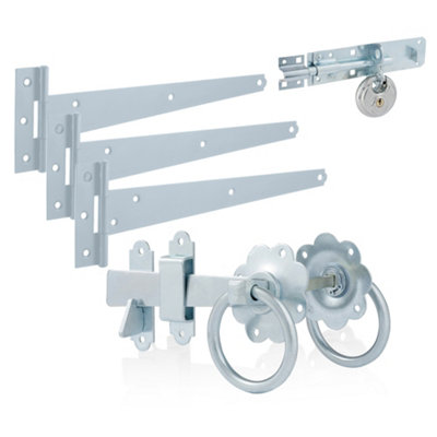 XFORT Bright Zinc Plated Ring Gate Kit Complete with T Hinges, Brenton ...