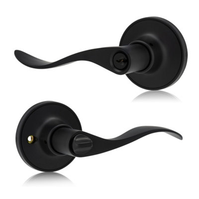 XFORT Cabriole Entrance Knob Set Matt Black for Internal Doors