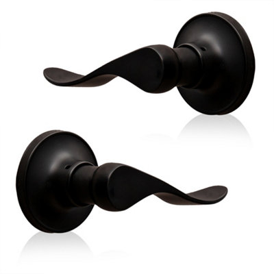 XFORT Cabriole Passage Knob Set Matt Black for Internal Wooden Doors