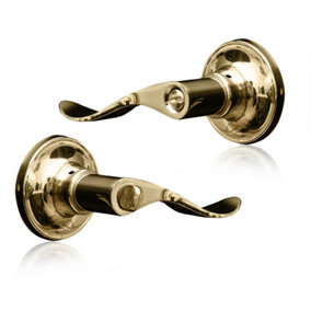 XFORT Cabriole Privacy Knob Set Polished Brass for Internal Doors