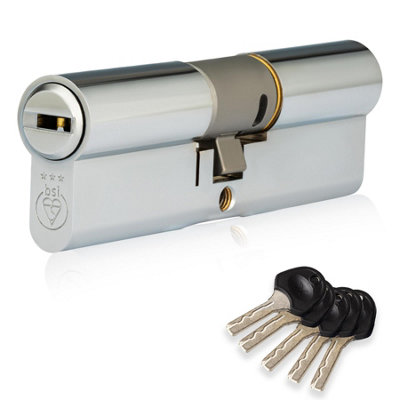 XFORT COLOSSUS 3 Star Polished Chrome Euro Cylinder Lock 35EX/35 (70mm)