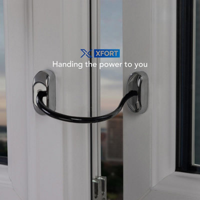XFORT Cranked Left Window Handle Installation Kit in Satin Chrome