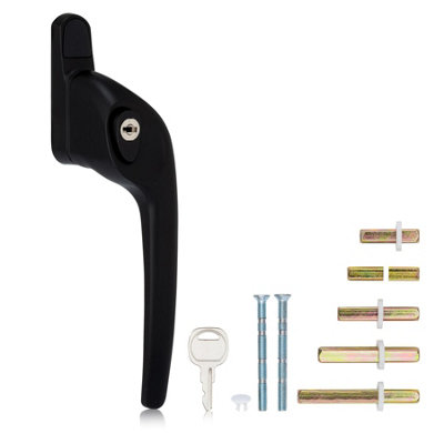 XFORT Cranked Right Window Handle Installation Kit in Matt Black