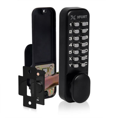 XFORT Digital Door Lock Matt Black, Keypad Combination Lock DIY at B&Q