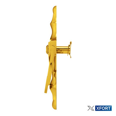 XFORT Door Knocker with Door Viewer Polished Gold, Victorian Style