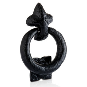 XFORT Fleur De LYS Black Antique Ring Door Knocker