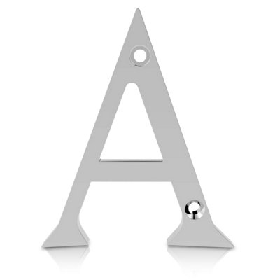 XFORT Front Door Letter, Letter A, Polished Chrome