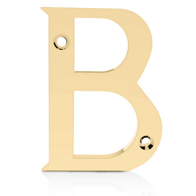 XFORT Front Door Letter, Letter B, Polished Brass
