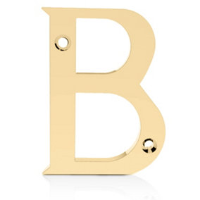 XFORT Front Door Letter, Letter B, Polished Brass