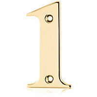 XFORT Front Door Number, Number 1, Polished Brass