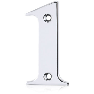 XFORT Front Door Number, Number 1, Polished Chrome