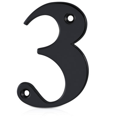 XFORT Front Door Number, Number 3, Black