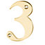 XFORT Front Door Number, Number 3, Polished Brass