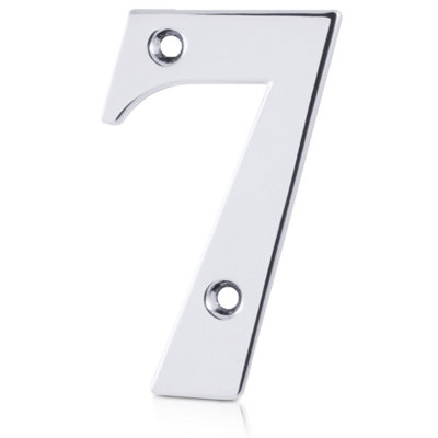 XFORT Front Door Number, Number 7, Polished Chrome